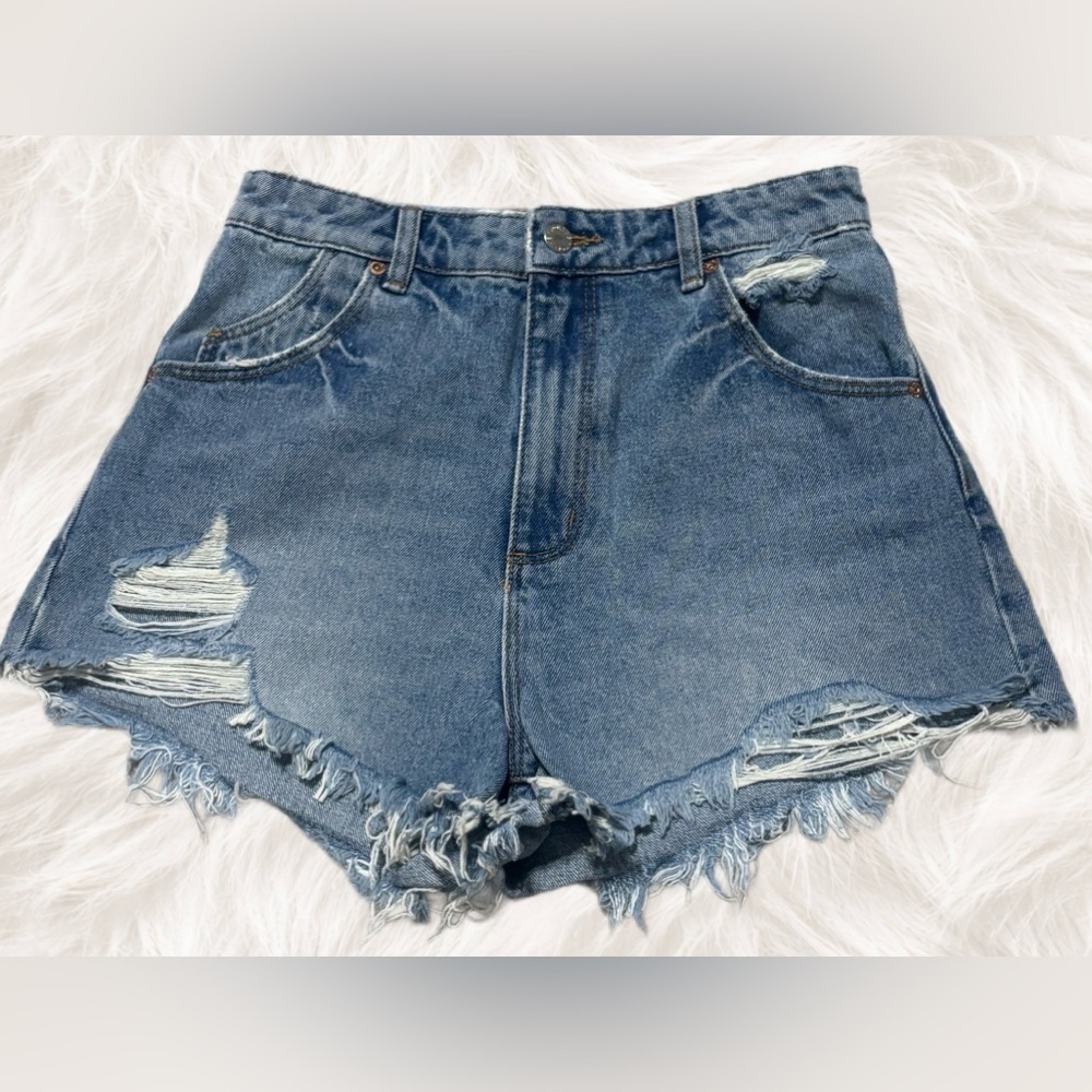Rolla’s Dusters High Rise Cutoff Shorts Distressed Frayed Hem 27 - Picture 1 of 6
